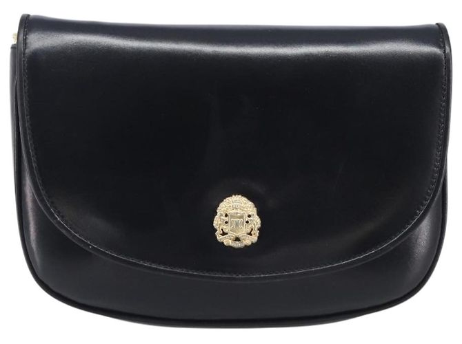 16 Céline Borsa a tracolla con catena CELINE in pelle nera e oro Auth ka6346 Nero D'oro - vista 13