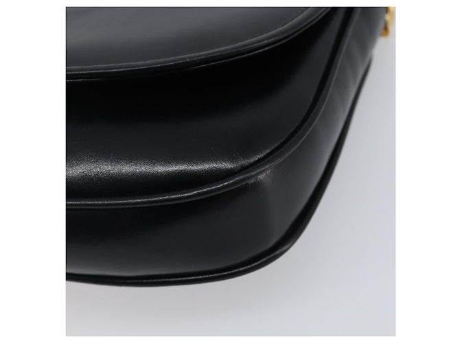 16 Céline Borsa a tracolla con catena CELINE in pelle nera e oro Auth ka6346 Nero D'oro - vista 15