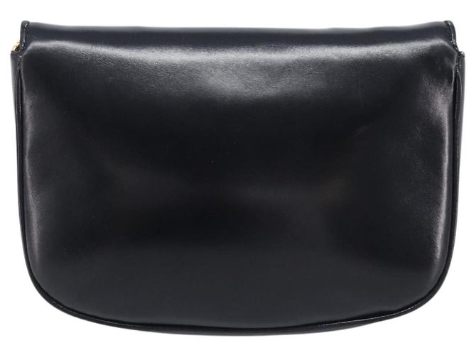 16 Céline Borsa a tracolla con catena CELINE in pelle nera e oro Auth ka6346 Nero D'oro - vista 2