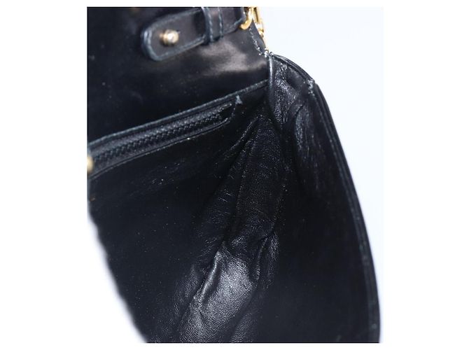 16 Céline Borsa a tracolla con catena CELINE in pelle nera e oro Auth ka6346 Nero D'oro - vista 22