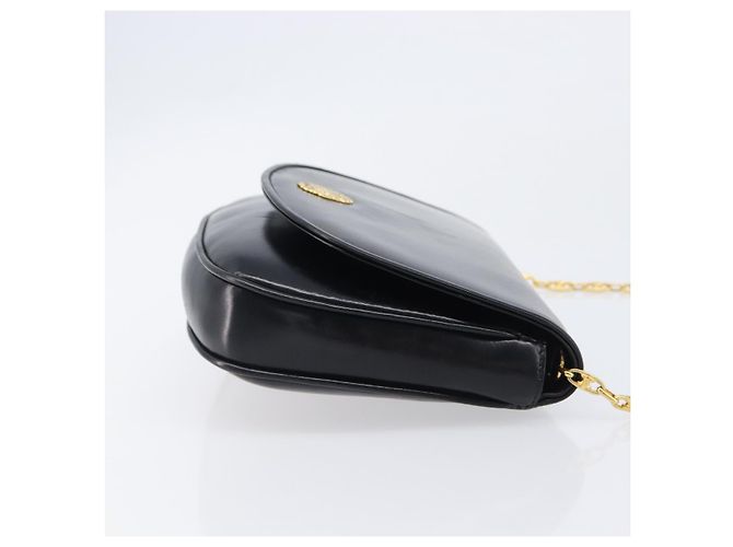 16 Céline Borsa a tracolla con catena CELINE in pelle nera e oro Auth ka6346 Nero D'oro - vista 3