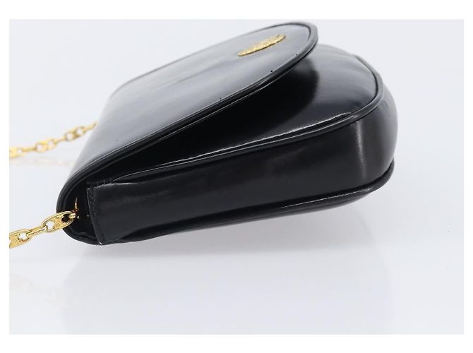 16 Céline Borsa a tracolla con catena CELINE in pelle nera e oro Auth ka6346 Nero D'oro - vista 4