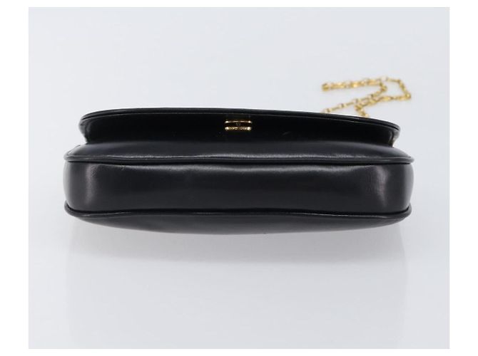 16 Céline Borsa a tracolla con catena CELINE in pelle nera e oro Auth ka6346 Nero D'oro - vista 5