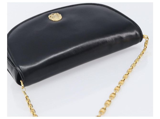 16 Céline Borsa a tracolla con catena CELINE in pelle nera e oro Auth ka6346 Nero D'oro - vista 6