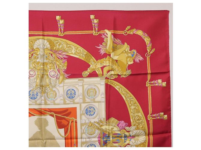 Hermès Pañuelo HERMES Carre 90 Seda Rojo Auth 199702M Roja - vista 16