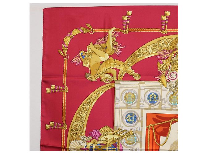 Hermès Pañuelo HERMES Carre 90 Seda Rojo Auth 199702M Roja - vista 2