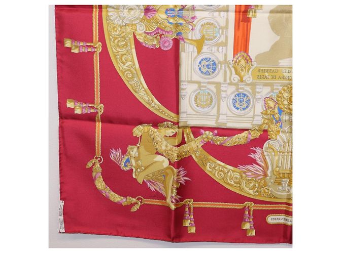 Hermès Pañuelo HERMES Carre 90 Seda Rojo Auth 199702M Roja - vista 20