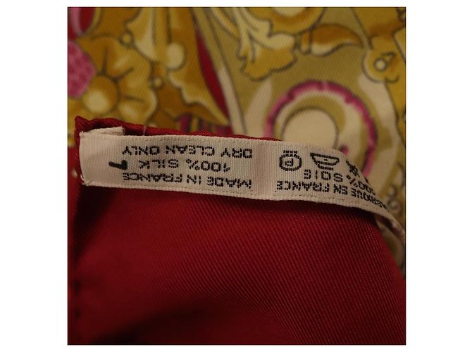 Hermès Pañuelo HERMES Carre 90 Seda Rojo Auth 199702M Roja - vista 23