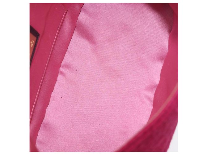 Borsa a tracolla FENDI Mamma Baguette in lana rossa e oro 8BR180 Auth 206269SM - vista 10