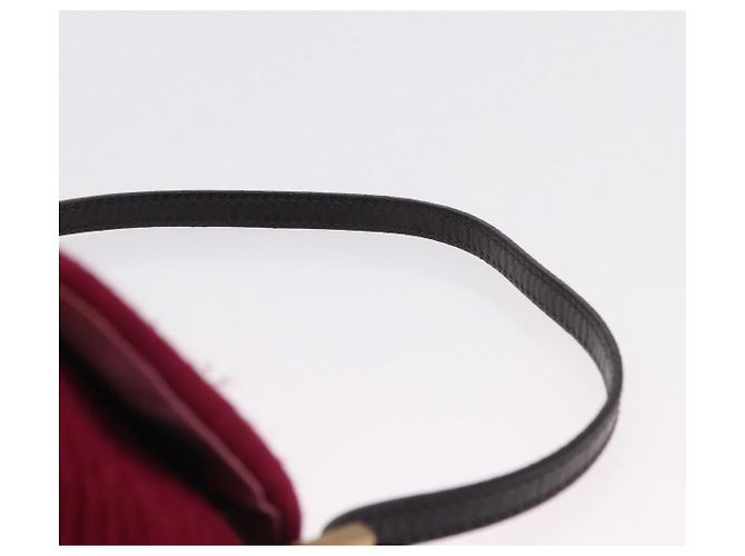 Borsa a tracolla FENDI Mamma Baguette in lana rossa e oro 8BR180 Auth 206269SM - vista 14
