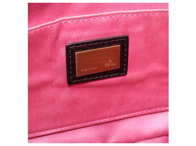 Borsa a tracolla FENDI Mamma Baguette in lana rossa e oro 8BR180 Auth 206269SM - vista 26