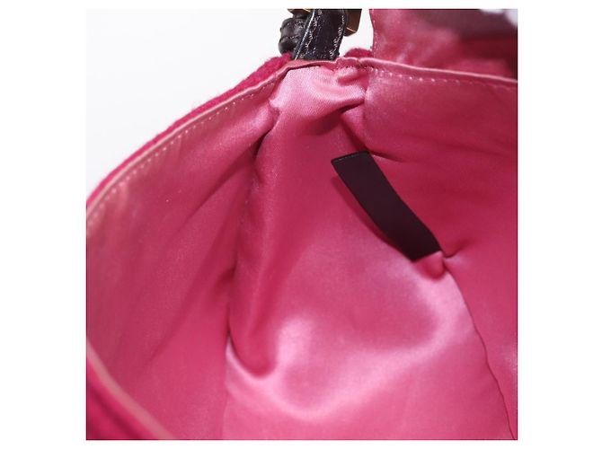 Borsa a tracolla FENDI Mamma Baguette in lana rossa e oro 8BR180 Auth 206269SM - vista 28