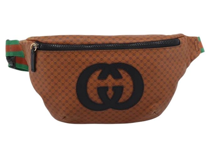 Borsa GUCCI Micro GG Canvas Sherry Line GUCCIxDAPPER DAN 536416 Auth ka6390A Marrone D'oro - vista 13