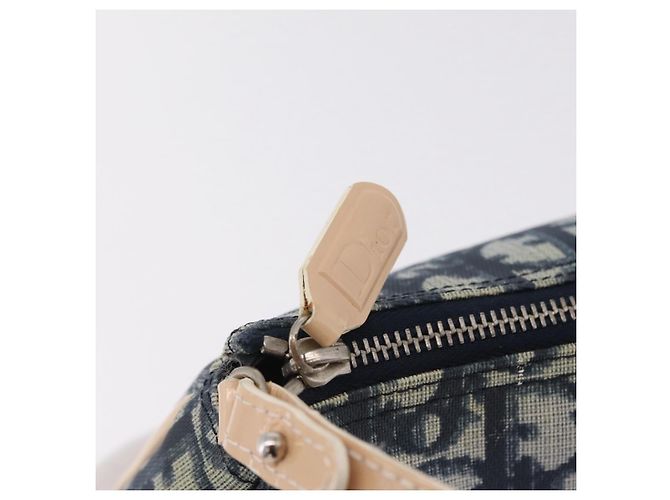 Pouch Saddle Christian Dior Trotter Canvas PVC Blue Silver Auth ka6323V Argento - vista 10
