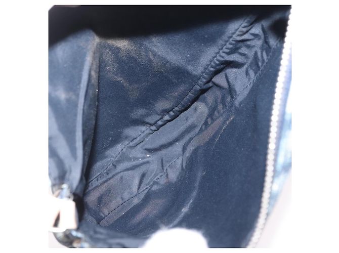 Pouch Saddle Christian Dior Trotter Canvas PVC Blue Silver Auth ka6323V Argento - vista 11