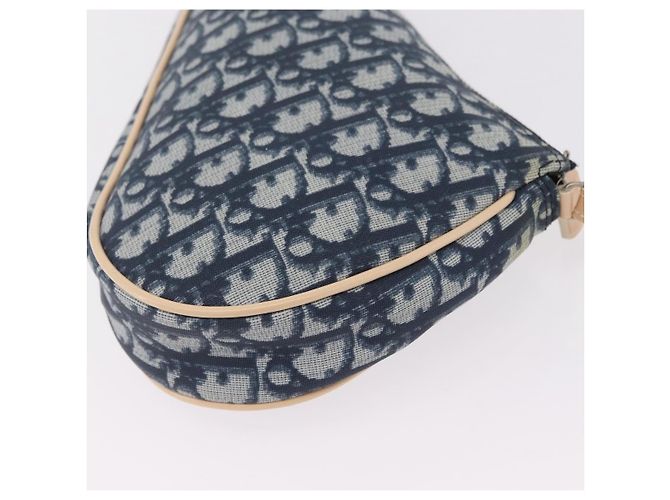 Pouch Saddle Christian Dior Trotter Canvas PVC Blue Silver Auth ka6323V Argento - vista 17