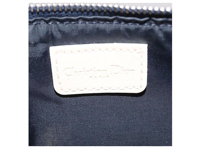 Pouch Saddle Christian Dior Trotter Canvas PVC Blue Silver Auth ka6323V Argento - vista 19
