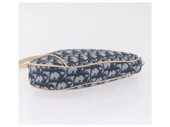 Pouch Saddle Christian Dior Trotter Canvas PVC Blue Silver Auth ka6323V Argento - vista 5