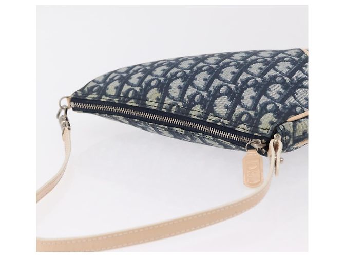 Pouch Saddle Christian Dior Trotter Canvas PVC Blue Silver Auth ka6323V Argento - vista 6
