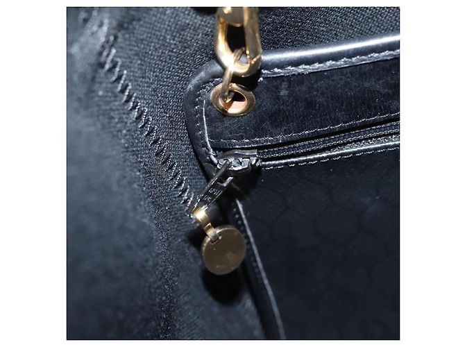 Borsa a tracolla Christian Dior Honeycomb Canvas PVC Nero Oro Auth ka6345 D'oro - vista 19