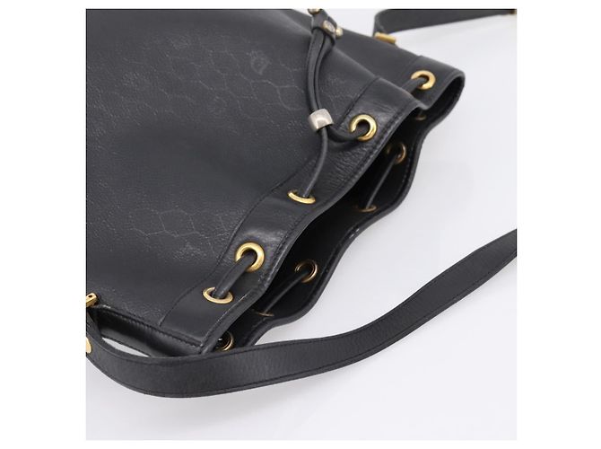 Borsa a tracolla Christian Dior Honeycomb Canvas PVC Nero Oro Auth ka6345 D'oro - vista 6