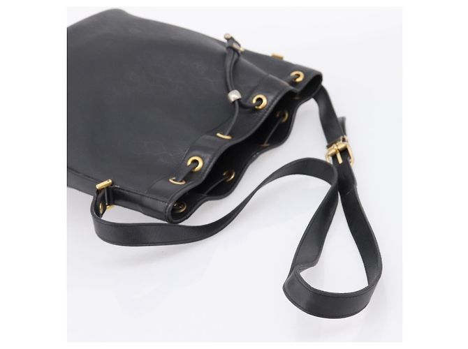 Borsa a tracolla Christian Dior Honeycomb Canvas PVC Nero Oro Auth ka6345 D'oro - vista 7