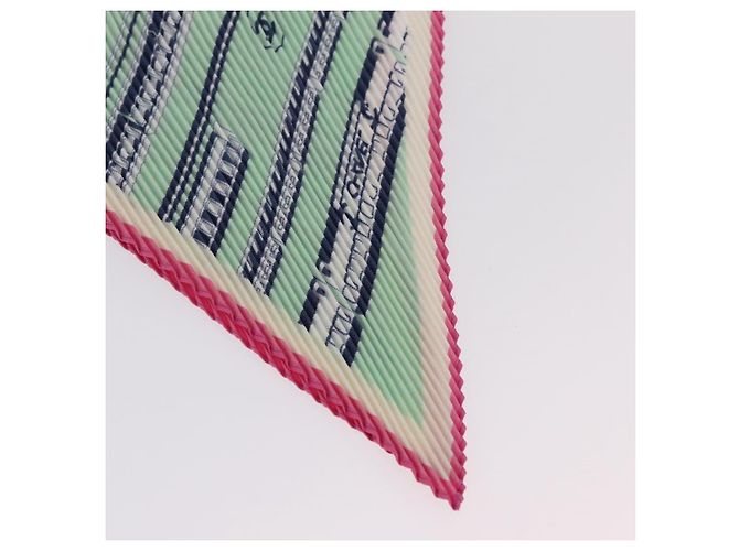 CHANEL Schal Seide Grün CC Auth 204962M - Ansicht 17