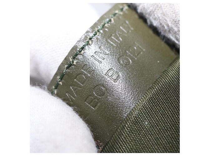 Pouch accessori Christian Dior Trotter Canvas Khaki Silver Auth mr2991V Argento Cachi - vista 12