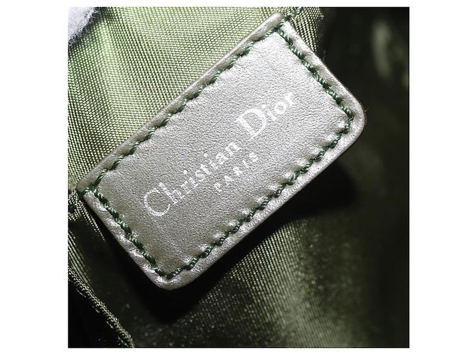 Pouch accessori Christian Dior Trotter Canvas Khaki Silver Auth mr2991V Argento Cachi - vista 18