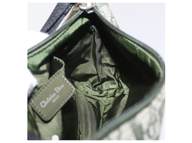 Pouch accessori Christian Dior Trotter Canvas Khaki Silver Auth mr2991V Argento Cachi - vista 19