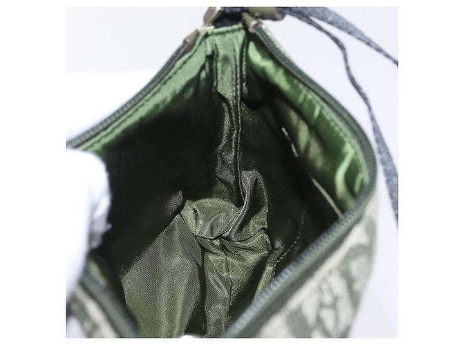 Pouch accessori Christian Dior Trotter Canvas Khaki Silver Auth mr2991V Argento Cachi - vista 20