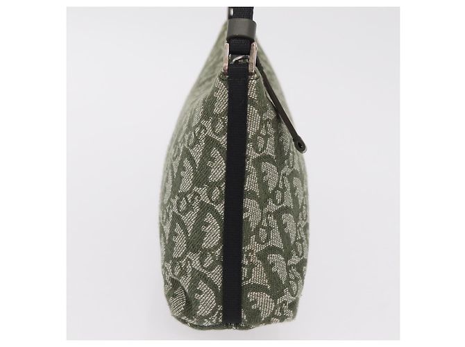 Pouch accessori Christian Dior Trotter Canvas Khaki Silver Auth mr2991V Argento Cachi - vista 4