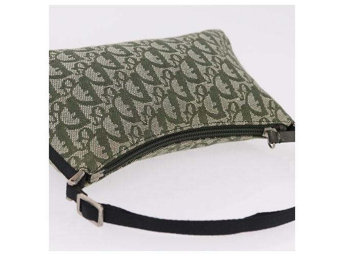 Pouch accessori Christian Dior Trotter Canvas Khaki Silver Auth mr2991V Argento Cachi - vista 6