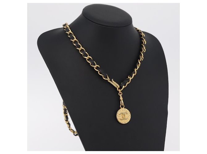 Collana CHANEL metallo Gold Tone CC Auth bs37294A - vista 13