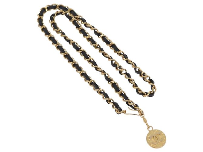 Collana CHANEL metallo Gold Tone CC Auth bs37294A - vista 2