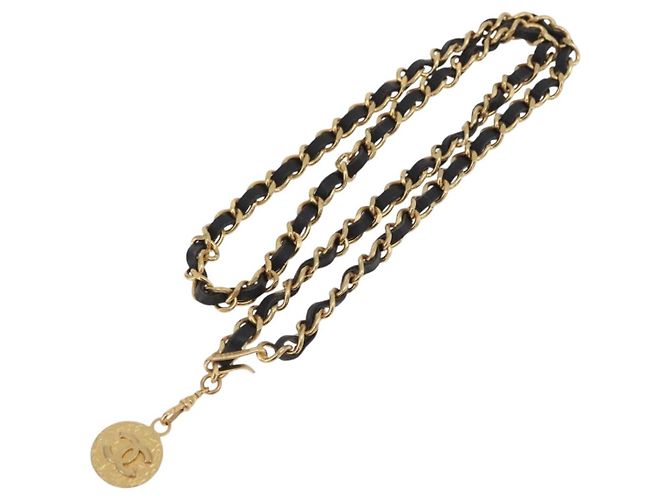 Collana CHANEL metallo Gold Tone CC Auth bs37294A - vista 7