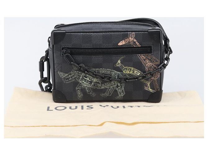 Borsa LOUIS VUITTON Damier Grafitte Mini Soft Trunk Bag N45278 LV Auth 203304M Damier ebene - vista 12