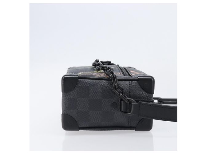 Borsa LOUIS VUITTON Damier Grafitte Mini Soft Trunk Bag N45278 LV Auth 203304M Damier ebene - vista 3