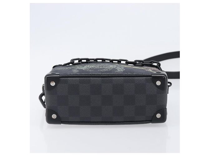 Borsa LOUIS VUITTON Damier Grafitte Mini Soft Trunk Bag N45278 LV Auth 203304M Damier ebene - vista 5