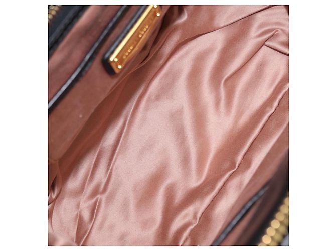 Borsa a mano Miu Miu Matelassé in pelle 2way Nera Tono Oro Auth ki6891M Nero - vista 10