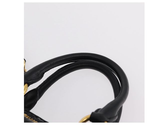 Borsa a mano Miu Miu Matelassé in pelle 2way Nera Tono Oro Auth ki6891M Nero - vista 14