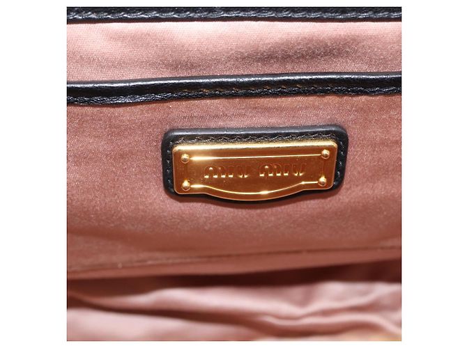 Borsa a mano Miu Miu Matelassé in pelle 2way Nera Tono Oro Auth ki6891M Nero - vista 25