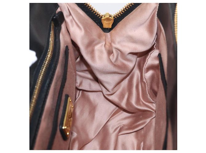 Borsa a mano Miu Miu Matelassé in pelle 2way Nera Tono Oro Auth ki6891M Nero - vista 26