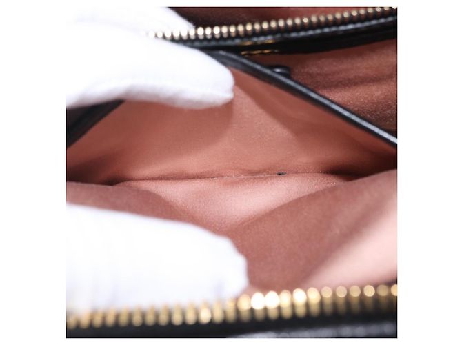 Borsa a mano Miu Miu Matelassé in pelle 2way Nera Tono Oro Auth ki6891M Nero - vista 30