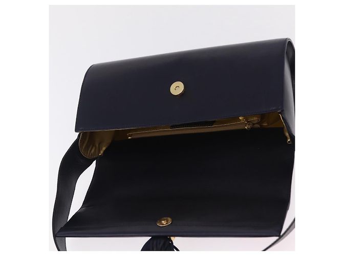 Borsa a tracolla Salvatore Ferragamo in pelle blu navy e oro Auth 206283A D'oro - vista 10