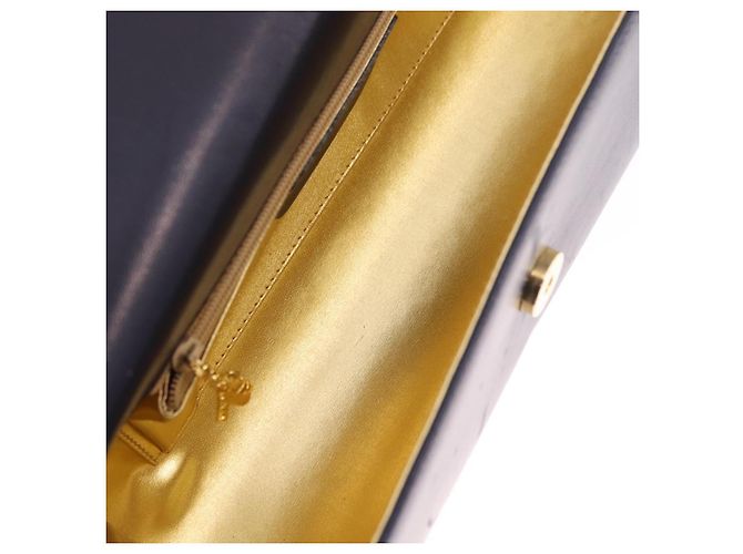 Borsa a tracolla Salvatore Ferragamo in pelle blu navy e oro Auth 206283A D'oro - vista 11