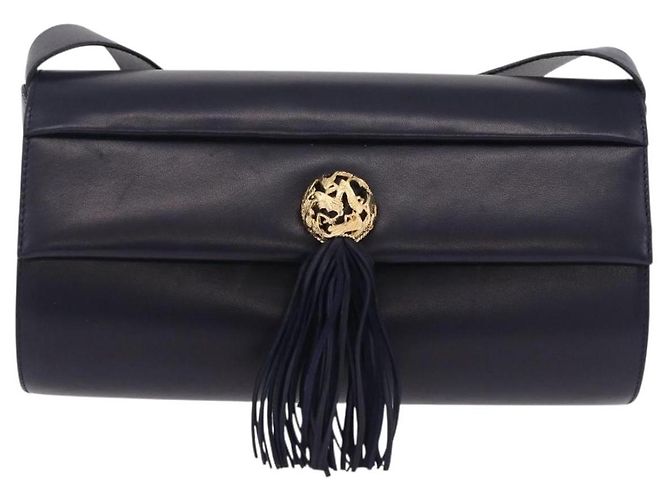 Borsa a tracolla Salvatore Ferragamo in pelle blu navy e oro Auth 206283A D'oro - vista 13