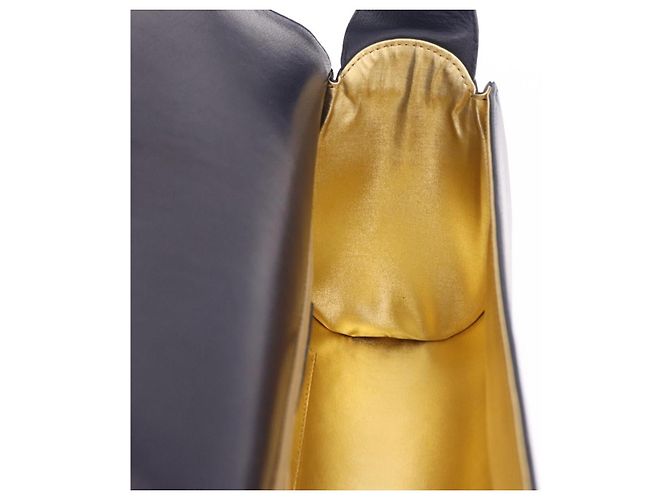 Borsa a tracolla Salvatore Ferragamo in pelle blu navy e oro Auth 206283A D'oro - vista 23