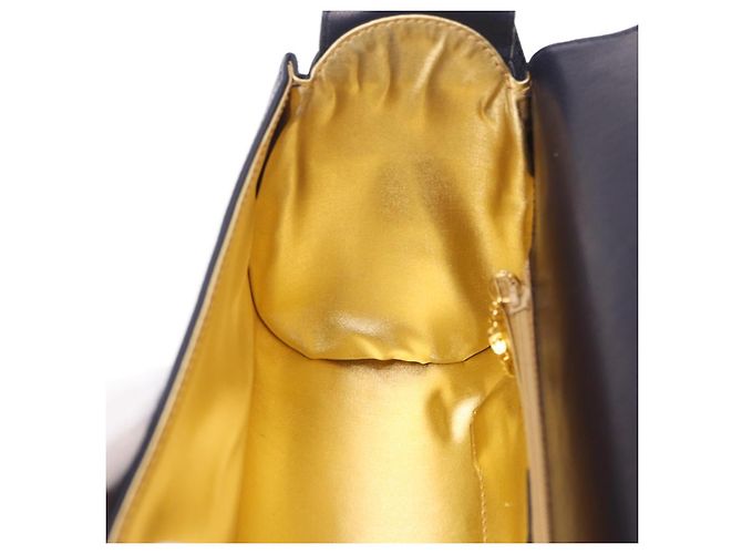 Borsa a tracolla Salvatore Ferragamo in pelle blu navy e oro Auth 206283A D'oro - vista 24