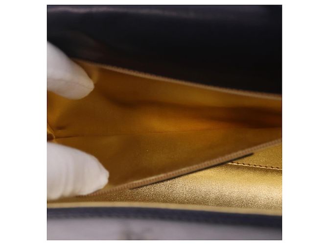 Borsa a tracolla Salvatore Ferragamo in pelle blu navy e oro Auth 206283A D'oro - vista 26